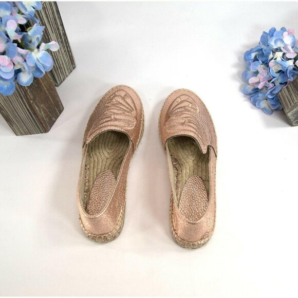 Sophia Webster Rose Gold Leather Butterfly Flats - Picture 7 of 8